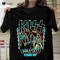【New】เสื้อยืด Kiss-Band Rock Band Unmasked-Album Tour 80 39; Anniversary Tee Gift Dress Shirts For Women Men Cotton Tee Shirts S-5Xl