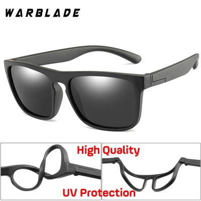 WarBlade Children Square Polarized Sunglasses Kids Silicone Safe TR90 Sun Glasses Girls Boys UV400 Coating Mirror Gafas de sol