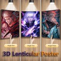 卐 Gojo Itadori Yuji/Ryomen Sukuna 3D Motion Print โปสเตอร์ Lenticular Flip รูปภาพสำหรับประดับห้องตกแต่งบ้าน (ไม่มีกรอบ)