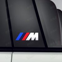 HYS 4ชิ้นโลโก้ bmw M สติกเกอร์รถสติกเกอร์สะท้อนแสงรถยนต์สติกเกอร์ติดมอเตอร์ไซค์รูปลอกอัตโนมัติ