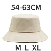 Women Large Size Sun Bucket Hat Big Head Fisherman Cap Black Beige Cotton Plus Size Panama 54-57cm 57-60cm 60-63cm