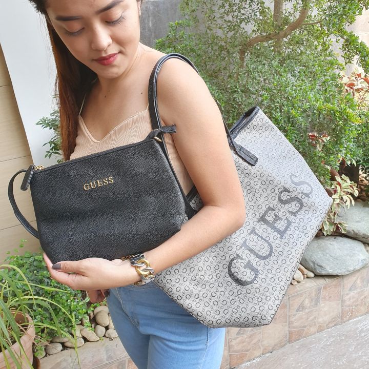 Guess Vikky Large Tote Bag in Black
