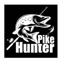 Pike Hunter เครื่องดูดควันตกปลาประตูท้ายสติ๊กเกอร์ภาพติดหน้าต่างด้านข้างตกแต่งรถรถบรรทุกสติ๊กเกอร์