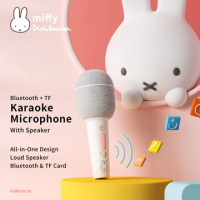 Mipow Miffy น่ารัก ร้องเพลง แบบพกพา ไร้สาย บลูทู ธ คุณภาพเสียงที่สมบูรณ์แบบ สีชมพู คาราโอเกะ ไมโครโฟน