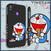 Yiเวปไซต์เคสสำหรับ Tecno POP 4,เคสโทรศัพท์กันกระแทกลายการ์ตูนแมวโดราเอมอนน่ารักพร้อมขอบด้านข้างเคสซิลิโคนนิ่มป้องกันด้านหลังแบบกล้องเต็ม