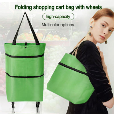 Grocery Foldable Lightweight Bag Folding Shopping Bags Handbag Wheels