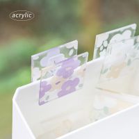 Cute Tulip Flowers Square Paper Clip Memo Clip Transparent Acrylic Stationery Storage Clip Data File Documents Organizer Clips