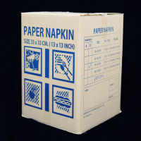 กระดาษเช็ดปาก NAPKIN PAPER 33x33 ซม. หนา 2 ชั้น เลือกพับ 1/4, 1/8  บรรจุ 125 แผ่น x 16 ห่อ ( 2000 แผ่น) ขายยกลัง ออกใบกำกับภาษีได้ Embossed Napkin Tissue  Sunny Happy Ho