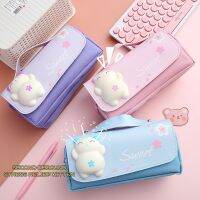 【living stationery】1Pc DecompressPencil Case น่ารัก CatLayer Pencilcases LargePencil กระเป๋าสำหรับ Maiden Girl เครื่องเขียน