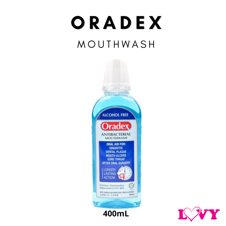 ORADEX ANTIBACTERIAL MOUTHWASH (400ML) Lazada