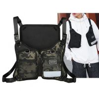 Fashion Mens Chest Bag Reflective Running Waist Bag Mobile Phone Bag Tactical Vest Backpack