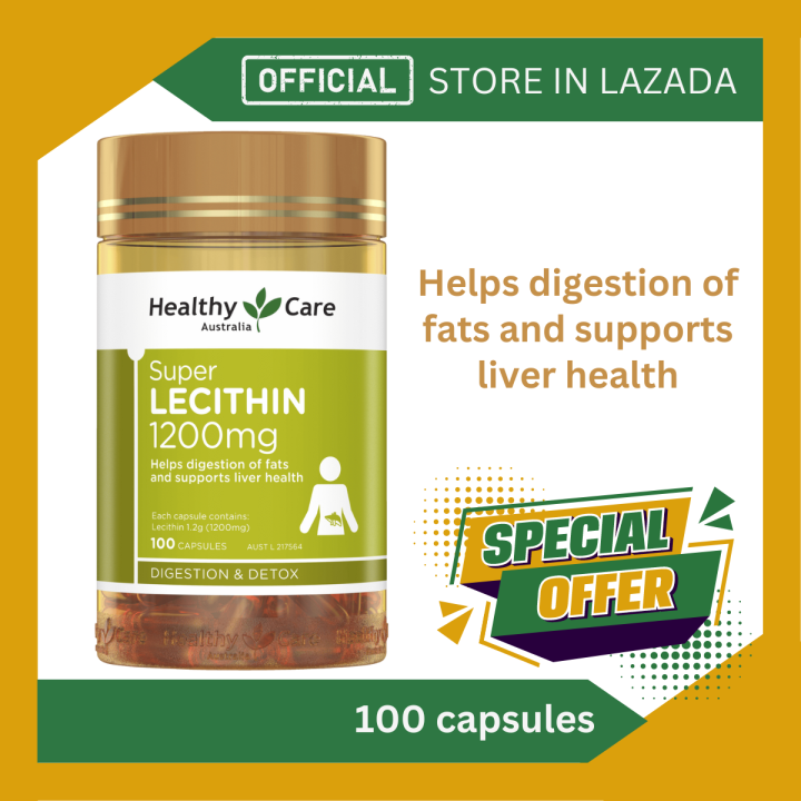 Healthy Care Super Lecithin 1200mg 100 Capsules For Liver Health