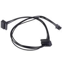 DENG 1Pc 4 Pin To 2 SATA Power Supply Cable สำหรับอินเทอร์เฟซบอร์ดหลักสายไฟ SSD