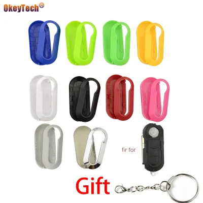 OkeyTech 3 Buttons Remote Plastic Car Key Shell Fob For Fiat 500 Panda Punto Bravo Colorful Cover Case Replacement Fob