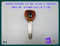 #กุญแจเปล่า กุญแจรถยนต์ฮอนด้า พื้นดำ-โลโก้ขาว(เบอร์44) // HONDA INTEGRA VET SOL ACURA CL ODESSEY PRELUDE ACCORD CIVIC CR-V CRX KEY BLANK (Black)