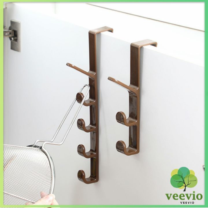 veevio-ที่แขวนประตู-ตะขอแขวนประตู-5-ขอ-ที่แขวนของเกี่ยวประตู-ส่งคละสี-back-door-multipurpose-hanger