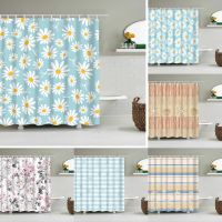 Baltan HOME LY1 Straight Bathroom Curtain Curtain Starfish Conch Daisy Lily Rose Shower Curtain with Hook