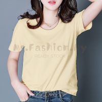 READY STOCK2022 New Women T shirt Short sleeved Crew neck T-shirt female summer slim Lovers t-shirt wild bottoming