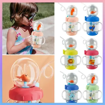 Baby Drinking Cup With Whale Squirt Cute Spray Water Portable Sippy With  Straw