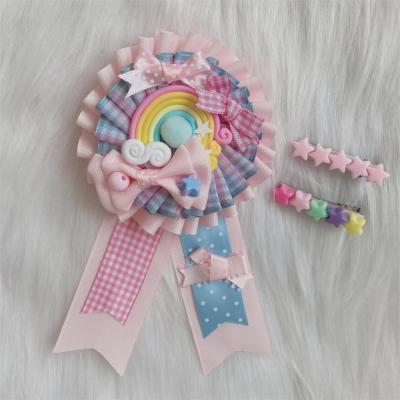 lolita sweet badge pink blue rainbow cute sweet girl small things sweet Harajuku jewelry wild brooch