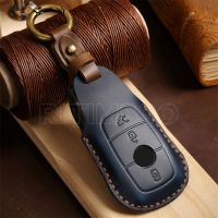 ▼ Leather Car Smart Key Case Cover Shell for Mercedes Benz A C E S Class GLS GLA GLC CLS W205 W222 W213 W177 X167 Accessories