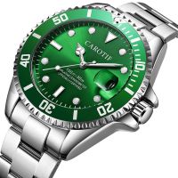 Carlo Tiff Explosive Luminous Green Water Ghost Watch Mens Mechanical Watch Large Dial Fashion Steel Band Waterproof Watch —D0517