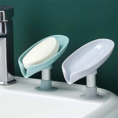 ❀♨♀ Leaf Shape Soap Box Drain Soap Holder Bathroom Accessories Toilet Laundry Supplies Tray Gadgets
