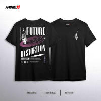 （Can Customizable）[GRAPHIC TEE] T-Shirt Streetwear Future Distortion Custom Design By APRL18Black（Adult and Childrens Sizes）