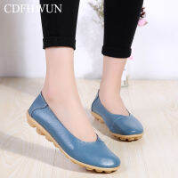 CDFHWUN Loafers for Slip-on Moccasin Mom Anti-skid Shoes Leather