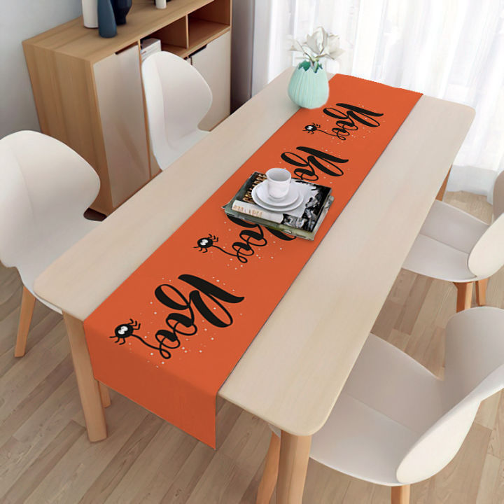 ผ้าปูโต๊ะการตกแต่งตู้ทีวีของขวัญเทศกาลผ้าคลุมโต๊ะผ้าปูโต๊ะฮาโลวีนพร้อมส่ง