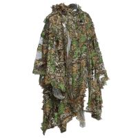 Camo 3D Leaf cloak Yowie Ghillie Breathable Open Poncho Type Camouflage Birdwatching Poncho Suit