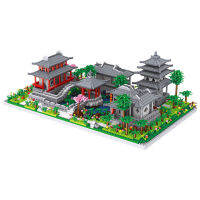 3930pcs Creative World Architecture Yard Garden Temple Lake Tree DIY Mini Diamond Blocks Bricks Building Toy for Children Gifts