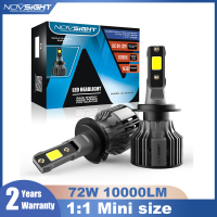 NOVSIGHT H7 Led Headlight Bulbs10000LM 72W 6000K H11 H8 H9 H1 H3 H4 9005 9006 9012 9007 H13 Fog Light Bulbs Car Accessories