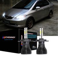 รับประกัน1ปีสำหรับ Honda City (SEL) 4th Gen 2003 - 2008 (หัว) H4ด้านหน้าไฟ LED ไฟหน้ารถไฟหน้าอัตโนมัติ6000K สีขาวไฟหน้าหลอดไฟสีขาว