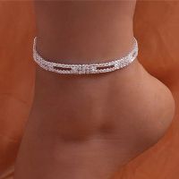 Huitan New Trendy Crystal Cubic Zirconia Chain Womens Bracelet Anklet Good Quality Silver Color Leg Accessories Fashion Jewelry