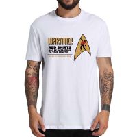 Warning Hes Dead T Shirt Parody Startrek Science Fiction Tv Series Red Shirt Lightningbolt Crew Neck Tshirt