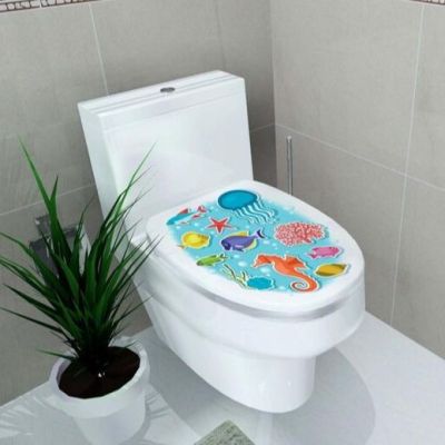 Multi-style Bathroom Stickers On The Toilet Home Decor Waterproof Painting Wall Decal
