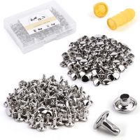 【CW】 TLKKUE 100pcs Leather Metal Buttons Rivets Matching Plastic Cots Tools Accessories Studs Set