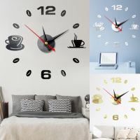 สินค้าสุดฮอต? นาฬิกาติดผนัง ( เมล็ดกาแฟ ) 3D DIY WALL CLOCK 40CM