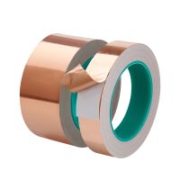 ❡❡❧ 10 meters Double Side Conductive Copper Foil Tape Strip Adhesive EMI Shielding Heat Resist Tape 5mm 8mm 10mm 12mm 15mm 20mm 30mm