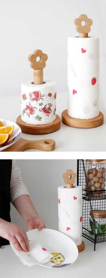 Creative Kitchen Vertical Beech Paper Towel Rack Japanese-Style