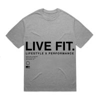 LVFT LIVE FIT 2022ใหม่ Gym Tees Tops ฟิตเนส Mens Oversize T เสื้อ Hip Hop กลางแจ้ง Streetwear หลวมแขนสั้นเพาะกายเสื้อผ้าTH