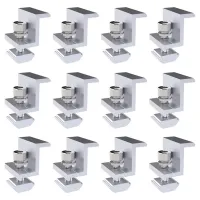 12PCS Solar End Clamp Solar Panel Mounting Brackets,Adjustable PV Photovoltaic Mounting Clamp Bracket