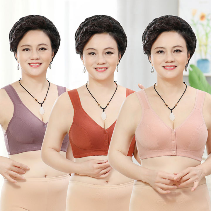 kansmilley-ด้านหน้าชุดชั้นในแบบติดตะขอผู้หญิงดัน-comfort-non-wire-bra-ขนาดพิเศษ