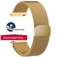 ◈▥ Metal woven magnetic Strap Huawei Watch Strap For GT3 GT2 watch3pro magic2 42mm 46mm Band With Breathable Bracelet 18mm 20mm