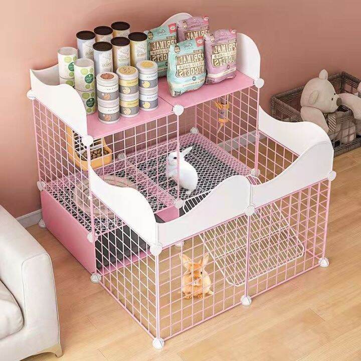 [COD] Rabbit cage home indoor rabbit nest with toilet automatic poop