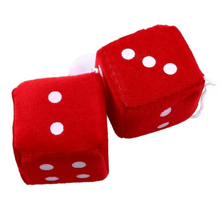 ngdunken-white-blue-light-up-auto-tech-vintage-dots-red-rear-accessories-plush-car-hanging-dice-fuzzy