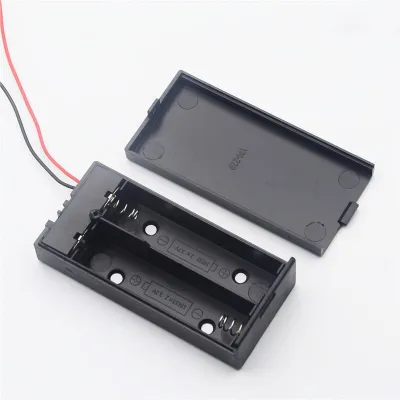 DIY Battery Case 18650 Storage Box Lead Pin Dust Cover Plastic Removable Container with Switch Control Wire 2 AA Battery Holder