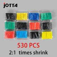 530pcs/Set 2:1 Polyolefin Shrinking Assorted Heat Shrink Tube Wire Cable Insulated Sleeving Tubing Set Waterproof Pipe Sleeve