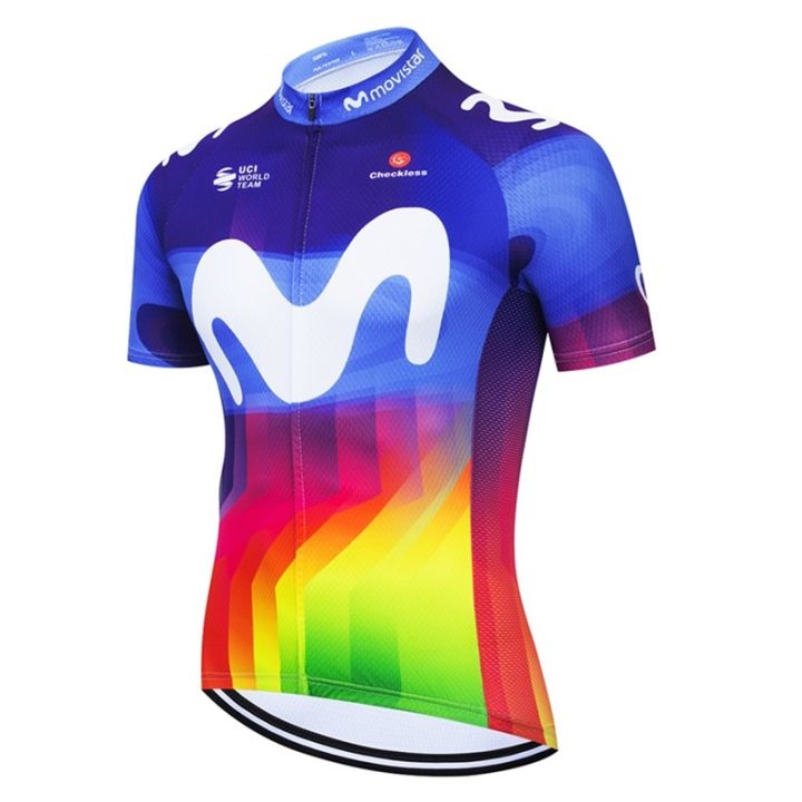 เสื้อผ้าสำหรับปั่นจักรยานทัวร์เดอร์ฝรั่งเศส-เสื้อคอกลมเสื้อแขนสั้นระบายอากาศเสื้อป้องกันแสงแดดจักรยานเสือหมอบ2021